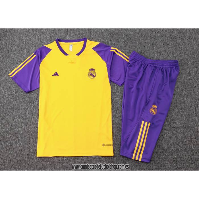 Chandal del Real Madrid 24-25 Manga Corta Amarillo - Pantalon Corto